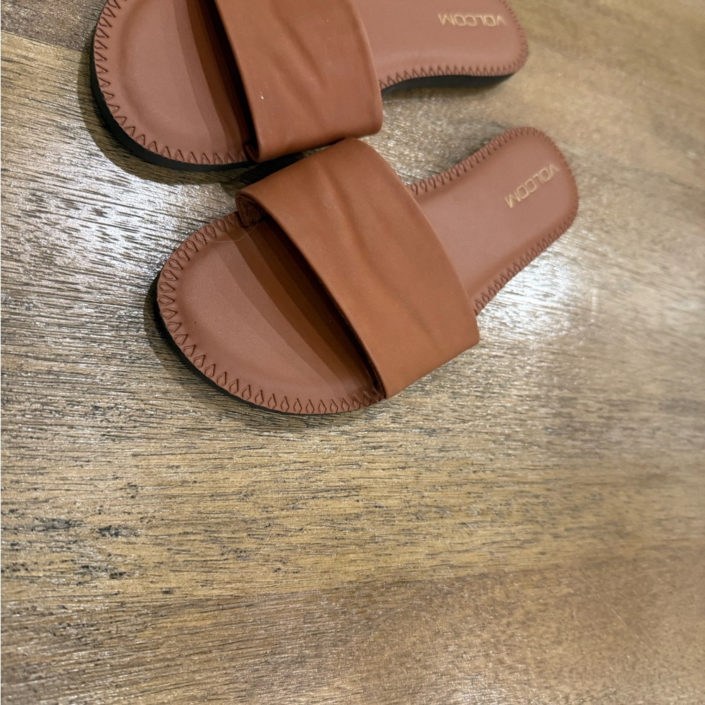 Volcom Brown Minimalist Leather Sandals